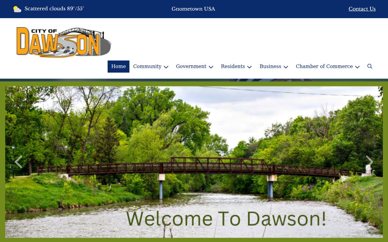 City of Dawson municipal website used for Dawson warrant and city government questions